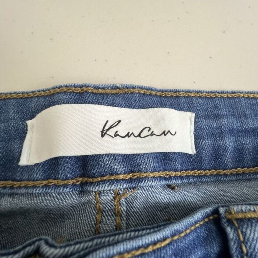 KanCan Womens Medium Wash Mid Rise Distressed Raw Hem Stretch Skinny‎ Jeans 26 - Picture 7 of 8